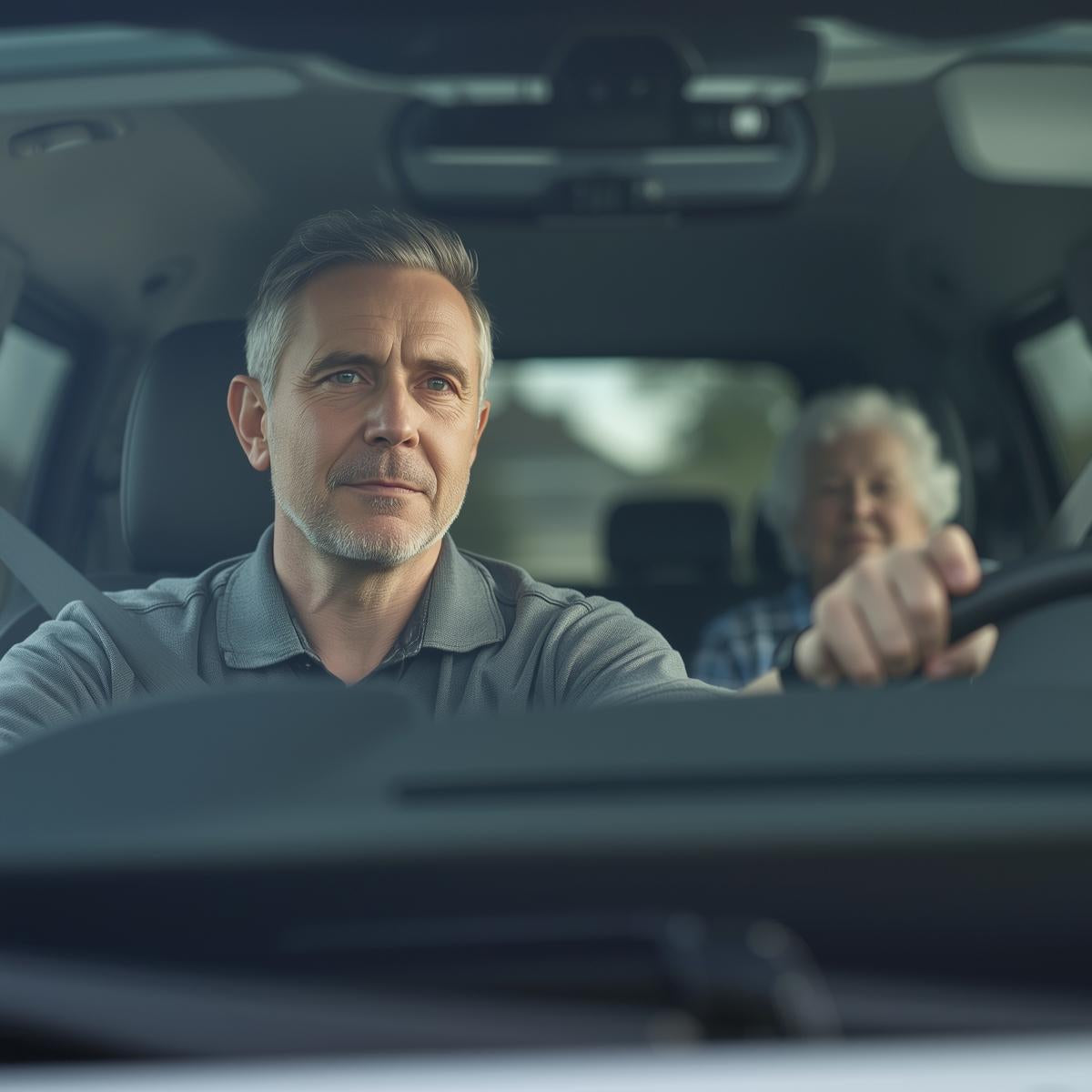 un salarié qui amène un particulier avec notre transport solidaire